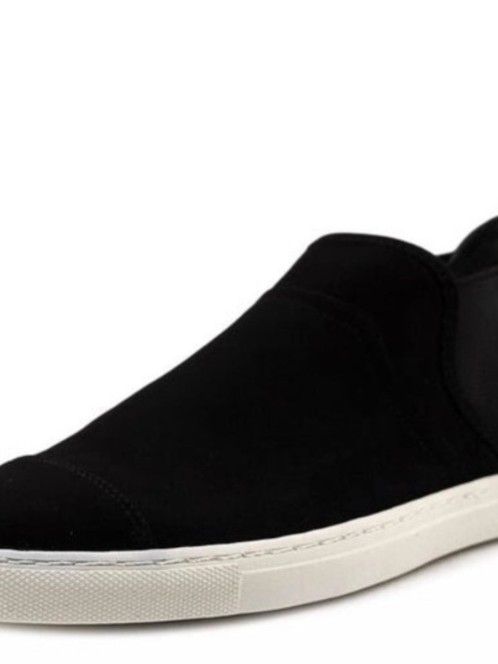 Adrienne Vittadini Black Slip-On Sneakers with White Sole